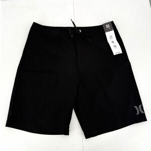 NWT Hurley One And Only 20" Board Shorts Solid Black Men's Size 32